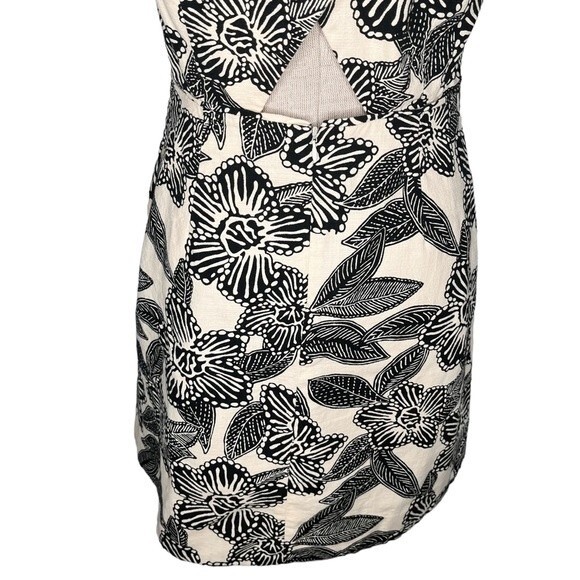 J. Crew Sleeveless Polynesian Print Dress sz 4 * Ivory Cream Tropical Pockets - Picture 9 of 11